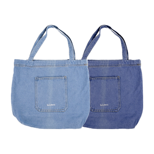 Hongfei Custom Logo Cotton Denim Extra Large <b>Foldable</b> Flexiloop Handle Zipper Closure Shoulder Tote <b>Bag</b> for Women Casual - Product Image 2