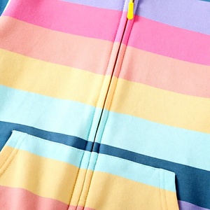 Wholesale Direct Factory OEM Girl's Full Zip Up 100% Cotton 280 GSM Sweatshirts Hooded Tie Dye Rainbow Print <b>Hoodies</b> for <b>Toddler</b> - Product Image 4