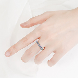 Mosang anillo de diamantes mujer 925 Plata pura T familia Mosang piedra <span class=keywords><strong>Starlight</strong></span> anillo princesa siete filas diamante precisión boda - Product Image 4