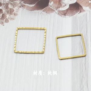 Matériaux et accessoires pour bijoux faits main : plaques de cuivre à motifs, anneaux carrés sans soudure, montures en stock - Product Image 4