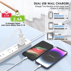 Carga rápida 5V 2.4A Puertos USB duales <span class=keywords><strong>Mini</strong></span> adaptador <span class=keywords><strong>Cargador</strong></span> de pared de enchufe de EE. UU. para teléfono móvil - Product Image 5