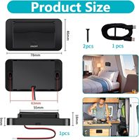 Prise de voiture USB Type C 4 ports 76W 12V encastrée avec bouton interrupteur, double PD 36W QC3.0 18W, charge rapide, légère