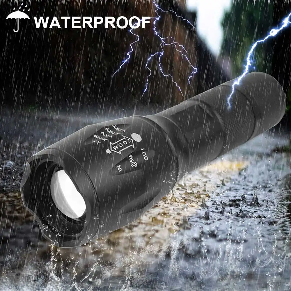Mini USB Rechargeable 1000ml XML T6 LED Flashlight Tactical Aluminum Alloy Torch Light Long Range For Outdoor Camping