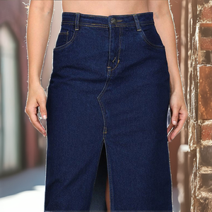 Minifalda de Mezclilla de Cintura Alta con Bolsillos para Mujer, Falda Casual y Ajustada para Moda Urbana, Faldas Midi - Product Image 2