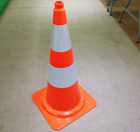 Cône de signalisation routière en PVC de 75 cm, 3,2 kg, base de 40*40 cm, cône de signalisation routière réfléchissant haute intensité