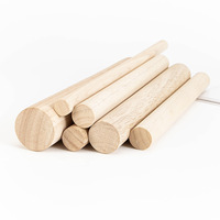 Vente directe fabricant : Bâtons ronds en bois de chêne massif, modernes, avec longueur personnalisable pour balai ou artisanat
