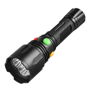 LED 철도 신호등 손전등 레드 화이트 옐로우 그린 휴대용 핸드 램프 18650 방수 자석 캠핑 사냥