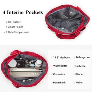 Sac fourre-tout pour enseignantes avec compartiment pour ordinateur portable, grand sac à bandoulière avec fermeture éclair, idéal pour le travail, la Bible, les infirmières - Product Image 5