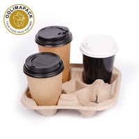Porte-gobelet en carton pliable, impression personnalisée, plateau à emporter, portable, pour boisson chaude et froide