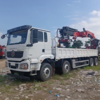 Camión Grúa Shacman 8*4 de 20 Toneladas con Pluma Hidráulica Articulada, Camión Grúa Plegable Changxing para Transporte de Piedra