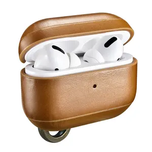 レザーケースAirpods Pro耐衝撃イヤホン完全保護ケーススキンカバーフック付き