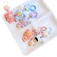 Porte-clés animal en peluche floqué, sac surprise, pendentif de dessin animé, accessoire de décoration DIY pour bureau et voiture