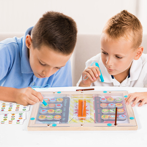 Children Magnetic Pattern Classification Counting Toy Kindergarten <strong>2</strong> <strong>Player</strong> Battle <strong>Game</strong> Wooden <strong>Maze</strong> Toy
