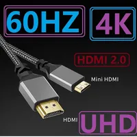 Câble d'extension HDMI 2.0 haute définition en nylon de 30 cm pour moniteur TV Box Mini/Micro 4K 60HZ