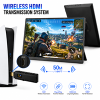 Kit de transmission vidéo sans fil 50M / 164FT avec moniteur 15,6 pouces, récepteur intégré, 1080P60, pour la mise en miroir d'écran de téléphone et de tablette