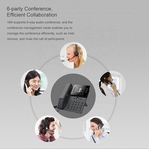 Téléphone <span class=keywords><strong>IP</strong></span> professionnel V64 Prime avec 12 lignes SIP Nouveau design compatible avec le réseau WiFi pour le bureau - Product Image 4