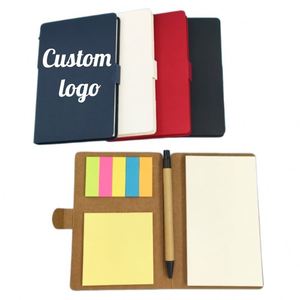 Customized Logo Kraft Paper Multifunctional <b>Sticky</b> <b>Note</b> Combination Notebook with Pen for Work Study School Taking Checklist - Product Image 1