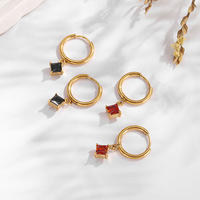 Pendientes de cuentas de moda india de acero inoxidable Cc imán 18K oro polímero arcilla laboratorio diamante pendientes pantalla para Mujeres Hombres