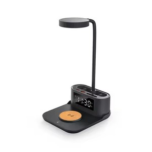 2024 Hot Sale Pad Com Despertador & Pen Holder <span class=keywords><strong>Desk</strong></span> Lamp Carregador sem fio com relógio de cabeceira Lâmpada de carregamento sem fio - Product Image 1
