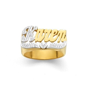 Anello Personalizzato con Nome 3D, Anello Placcato Personalizzato, Gioiello in Oro, Stile Hip-hop <span class=keywords><strong>Rock</strong></span> Esagerato <span class=keywords><strong>Punk</strong></span> per Uomo Unisex Hiphop LU - Product Image 1