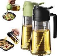 Cadeau pour la fête des mères, vaporisateur d'huile d'olive et de vinaigre portable de qualité supérieure 2 en 1, bouteille en verre, vaporisateur pour la cuisine, la cuisson au barbecue