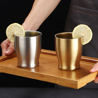 Mug à bière et à lait en acier inoxydable 304, tasse à jus pour restaurant, bar, dessert, café, vaisselle, cadeaux pour couple, mug de voyage et de camping, personnalisable