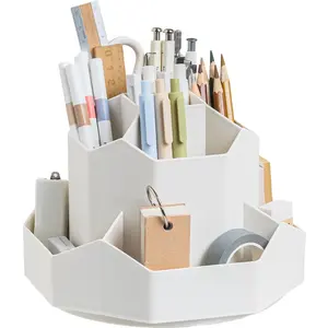 Venda quente Grande Capacidade Rotativa Pen Holder Organizer Material de Escritório Estudante Desktop Papelaria Organizador caneta titular para escritório