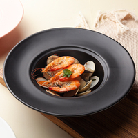 Ensemble de vaisselle en porcelaine écologique multi-usages - Rose pastel, noir, blanc, salade, pâtes, apéritif, vaisselle de restaurant, en vrac