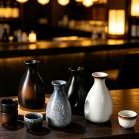 NEWELL Kit de saké en céramique de style japonais, double poids, résistant à la chaleur, compatible micro-ondes, emballage en boîte, vente en gros pour restaurants