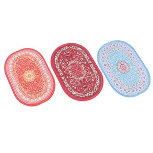 Tapis de <span class=keywords><strong>maison</strong></span> de poupée multicolore, accessoires de poupée, tapis miniature ovale rond, tapis tissé, <span class=keywords><strong>maison</strong></span> de jeu, style turc, revêtement de sol - Product Image 5