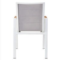 Fauteuils de patio modernes blancs en aluminium Mobilier Extérieur Jardin Restaurant Double Teslin Chaises de salle à manger