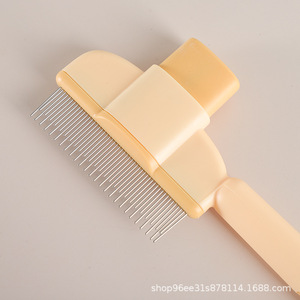 Pet Pin Comb Self Cleaning For Cats Dogs Rabbits Green Yellow ABS Material With Smooth Teeth And Comfortable Handle - Product Image 4
