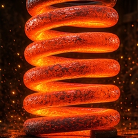 Ressort de compression hélicoïdal à grande longueur et à usage intensif, sur mesure pour équipement industriel