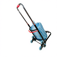 Carretilla Plegable Portátil de 60 kg con Barra de Arrastre Reforzada para Agua Embotellada, Equipaje y Carga, Carro de Mano para el Hogar, Carro para Subir Escaleras