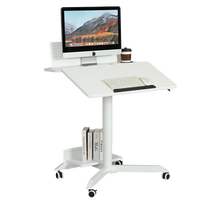 Muebles Ada Oficina Gas Altura de elevación Ajustable Móvil Elegante Pie Flipper Escritorio Mesa de entrenamiento con ruedas