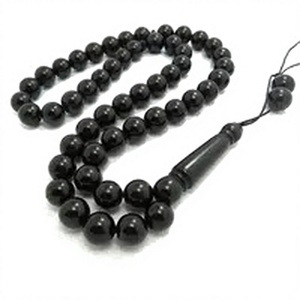 Tasbih artisanal en résine bleu turquoise, 99 perles de prière islamiques avec pompon multicolore, fait main pour bijoux musulmans - Product Image 4