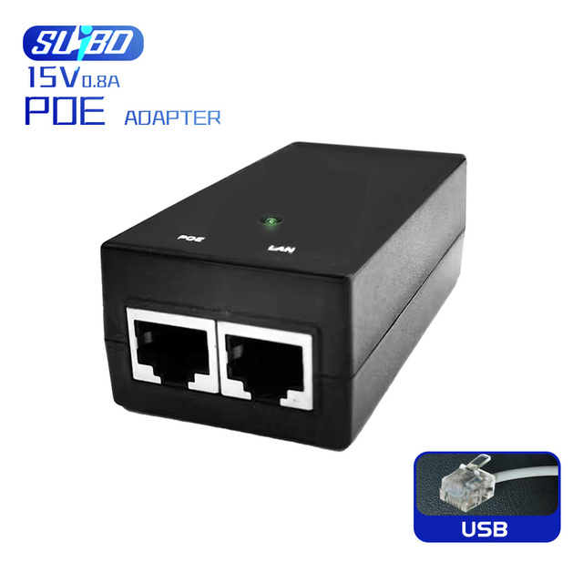 15V0.8A USB Wall Charger ABS Electric Power Supply Adapter OTP OVP OCP Protection POE Injector for Phone 110V Input 12W Output