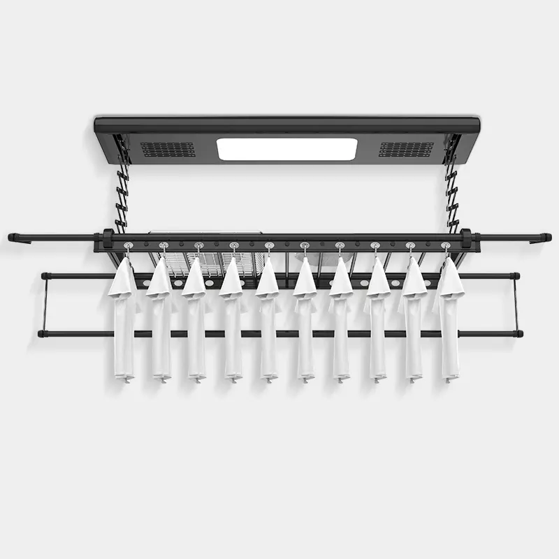 Multi function remote control folding hanger drying clothes rack hanging electric ceiling mounted clothes drying rack