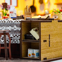 Casa de Muñecas en Miniatura Hongda 2025, Diseño Personalizado M2423, Tema de Cocina, Estilo Europeo Moderno, Kit de Casa de Muñecas de Madera para Armar