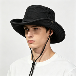 Chapeau Boonie d'extérieur à large bord, protection solaire, unisexe, logo personnalisé, en toile respirante, pour voyage, pêche, randonnée, safari - Product Image 1