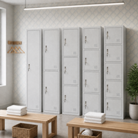 Armoire de rangement en acier à 1, 2, 3, 4 ou 5 portes, casiers métalliques avec serrure à clé, trous de ventilation, options de portes multiples pour bureau et salle de sport
