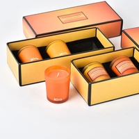 Étiquettes en verre dégradé personnalisées de luxe ensemble d'emballage en cire de soja pots de bougie de luxe bougies parfumées avec boîte cadeau et logo