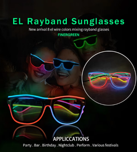 Fabricante Popular multicolor EL Wire <span class=keywords><strong>LED</strong></span> Light-up Gafas Suministros para fiestas Gafas de sol Carnaval Navidad Decoración Cumpleaños - Product Image 6