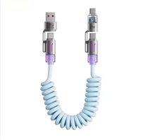 Câble de données aromathérapeutique pour voiture 4-en-1 240W, compatible avec Huawei et Apple, charge super rapide 5A/6A