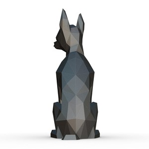 Adorno navideño Min Pin Mini Pin <span class=keywords><strong>Doberman</strong></span> estatuilla fibra de vidrio resina Hormigón Acero inoxidable miniatura Pinscher estatua de jardín - Product Image 3