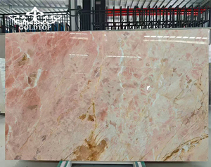 Losas de Mármol Rosa Aurora Goldtop, Naturales y Pulimentadas, para Encimeras, Mesas de Vanidad, Pisos, Mesas de Comedor, Mesas de Centro, Hoteles y Villas - Product Image 3