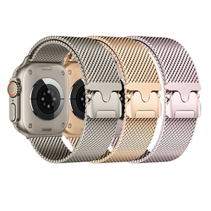 Nouveau bracelet à boucle milanaise pour <span class=keywords><strong>Apple</strong></span> <span class=keywords><strong>Watch</strong></span> Series 10 8 <span class=keywords><strong>7</strong></span> 6 5 4 Bracelet de montre magnétique en acier inoxydable Ultra 49mm-Bracelets de montre intelligents - Product Image 1