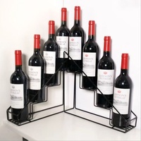 Présentoir à vin incliné de luxe en fer forgé pour bouteilles de vin rouge, meuble de bar décoratif