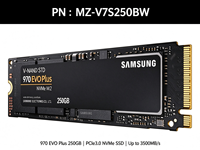 SSD Internal Solid State Drive 970 EVO Plus 250GB M.2 NVMe MZ-V7S250BW PCIe3.0 X4 M-Key 2280