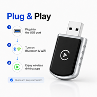 Adaptador Inalámbrico CarPlay Android Auto, Dongle USB, Convierte de Cableado a Inalámbrico, WiFi 5GHz, Bluetooth 5.0, Actualización OTA